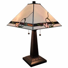 Load image into Gallery viewer, 22" Dark Brown Metal Two Light Candlestick Table Lamp With Ivory Shade
