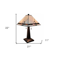 Load image into Gallery viewer, 22" Dark Brown Metal Two Light Candlestick Table Lamp With Ivory Shade
