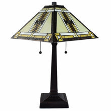 Load image into Gallery viewer, 22" Dark Brown Metal Two Light Candlestick Table Lamp With Beige Shade
