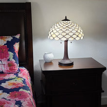 Load image into Gallery viewer, 23" Dark Brown Metal Two Light Candlestick Table Lamp With White Shade
