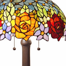 Load image into Gallery viewer, 24" Dark Brown Metal Two Light Candlestick Table Lamp With Orange Shade
