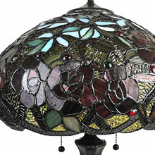 Load image into Gallery viewer, 24" Dark Brown Metal Two Light Candlestick Table Lamp With Red Dome Shade
