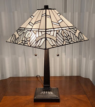 Load image into Gallery viewer, 22" Dark Brown Metal Two Light Candlestick Table Lamp With White Shade
