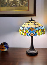 Load image into Gallery viewer, 23" Dark Brown Metal Two Light Candlestick Table Lamp With Green Shade
