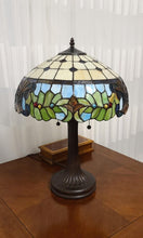 Load image into Gallery viewer, 23" Dark Brown Metal Two Light Candlestick Table Lamp With Green Shade
