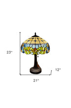 Load image into Gallery viewer, 23" Dark Brown Metal Two Light Candlestick Table Lamp With Green Shade

