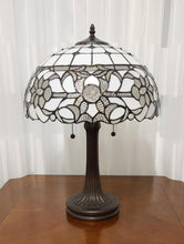 Load image into Gallery viewer, 23" Dark Brown Metal Two Light Candlestick Table Lamp With White Shade
