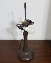 Load image into Gallery viewer, 23" Dark Brown Metal Two Light Candlestick Table Lamp With White Shade
