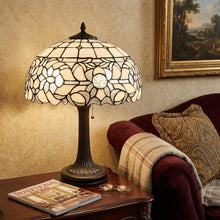 Load image into Gallery viewer, 23" Dark Brown Metal Two Light Candlestick Table Lamp With White Shade
