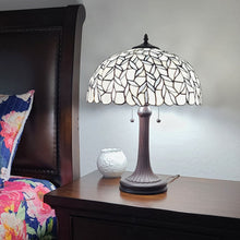 Load image into Gallery viewer, 23" Dark Brown Metal Two Light Candlestick Table Lamp With White Shade
