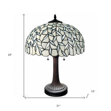 Load image into Gallery viewer, 23" Dark Brown Metal Two Light Candlestick Table Lamp With White Shade
