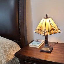 Load image into Gallery viewer, 15" Dark Brown Metal Candlestick Table Lamp With Beige Shade
