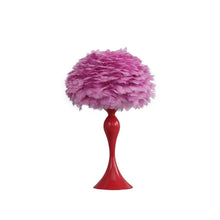 Load image into Gallery viewer, 24" Glam Hot Pink Feather and Red Table Lamp
