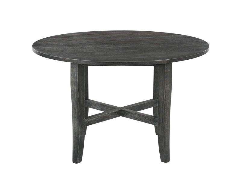 Wood Cross Leg Base Round Top Dining Table - Gray