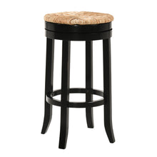Load image into Gallery viewer, Swivel Backless Bar Height Chair With Footrest 30" - Natural and Black
