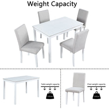 Load image into Gallery viewer, Dining Table Set With Crystal Decoration And Upholstered Chairs
