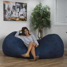 Load image into Gallery viewer, Marlin - 6.5 Foot Cylindrical Bean Bag With Removable Suede Cover - Midnight Blue
