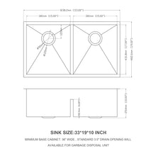 Load image into Gallery viewer, Modern Double Bowl Undermount Sink Design With 10" Deep Basins
