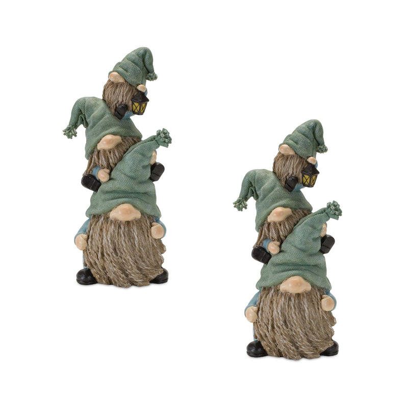 Poly Christmas Figurine Tabletop Sculpture (Set of 2) - Blue / Green
