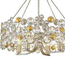 Load image into Gallery viewer, Shaded Four Light Metal And Crystals Dimmable Chandelier With Shades - Silver
