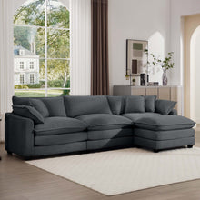 Load image into Gallery viewer, Modern Oversized Modular Cushion Sofa With Ottoman, Low Back, Deep Seating Sofa Set
