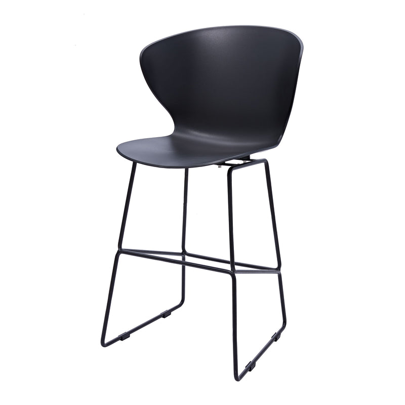 Metal Low Back Bar Height Bar Chairs (Set of 2) - Black