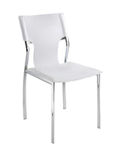 Load image into Gallery viewer, Leather Dining Side Chairs (Set of 4) - White / Silver
