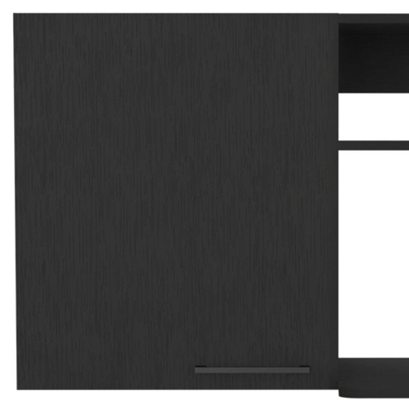 39" Wood Wall Mounted Accent Cabinet With Single Door - Black