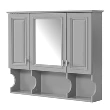 Load image into Gallery viewer, Wall Mounted Bathroom Medicine Wall Cabinet With Mirror &amp; Open Shelves
