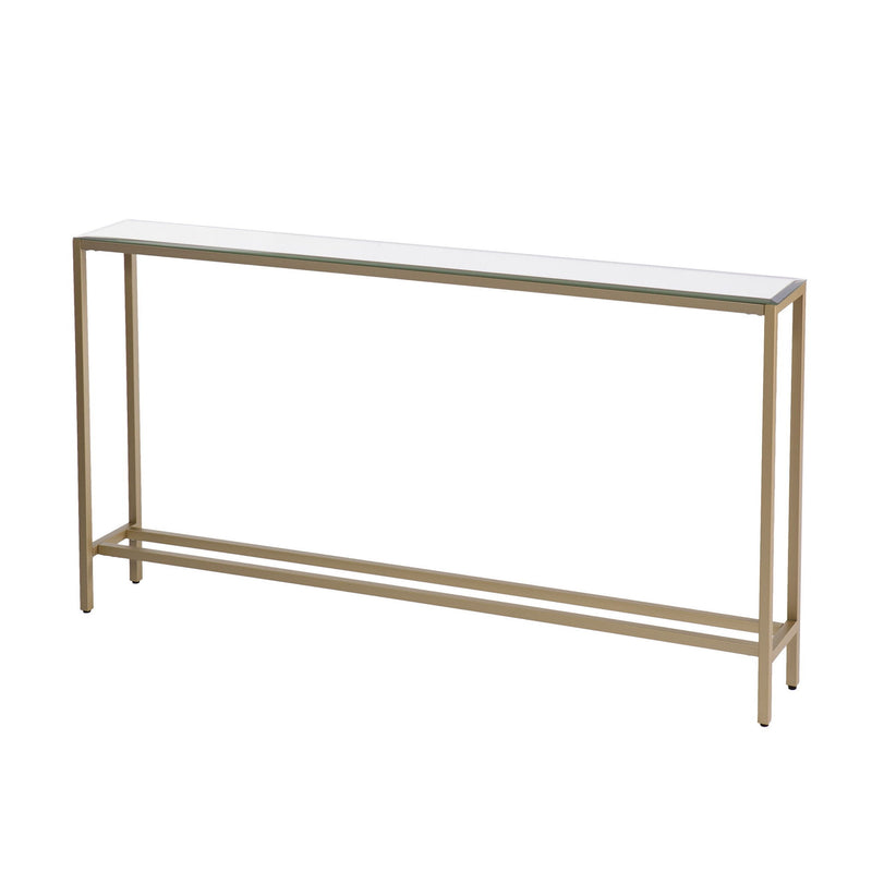56" Mirrored Glass Console Table - Silver / Gold