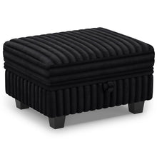 Load image into Gallery viewer, Faux Fur Storage Ottoman - Black
