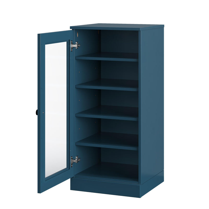 Ten Pair Solid Woodshoe Storage Cabinet (752249) - Teal Blue