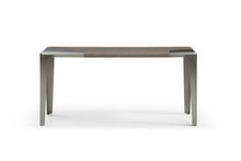 Load image into Gallery viewer, Solid Wood Metal Double Pedestal Console Table - Gray / Silver
