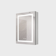 Load image into Gallery viewer, 20 X 28" Bathroom Medicine Cabinet With Mirror Wall Mounted LED Bathroom Mirror Cabinet With Lights, Anti-Fog, Waterproof, Dimmable, 3000K~6000K, Single Door, Touch Swich, Storage Shelves - Silver
