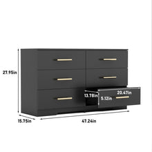 Load image into Gallery viewer, Large 6 Drawers Chest Of Drawer Dressers Table With Handle
