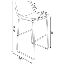 Load image into Gallery viewer, Armless Bar Stool (Set of 2) - Brown
