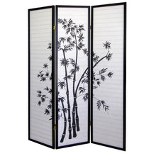 Load image into Gallery viewer, Folding Three Panel Screen Room Divider (469143) - Black / White
