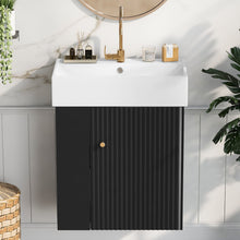 Load image into Gallery viewer, Modern Floating Bathroom Vanity With Ceramic Basin Perfect For Small Bathrooms
