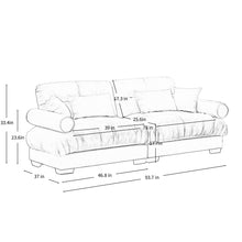 Load image into Gallery viewer, Modern Sofa With Bolstered Armrests And Pillows
