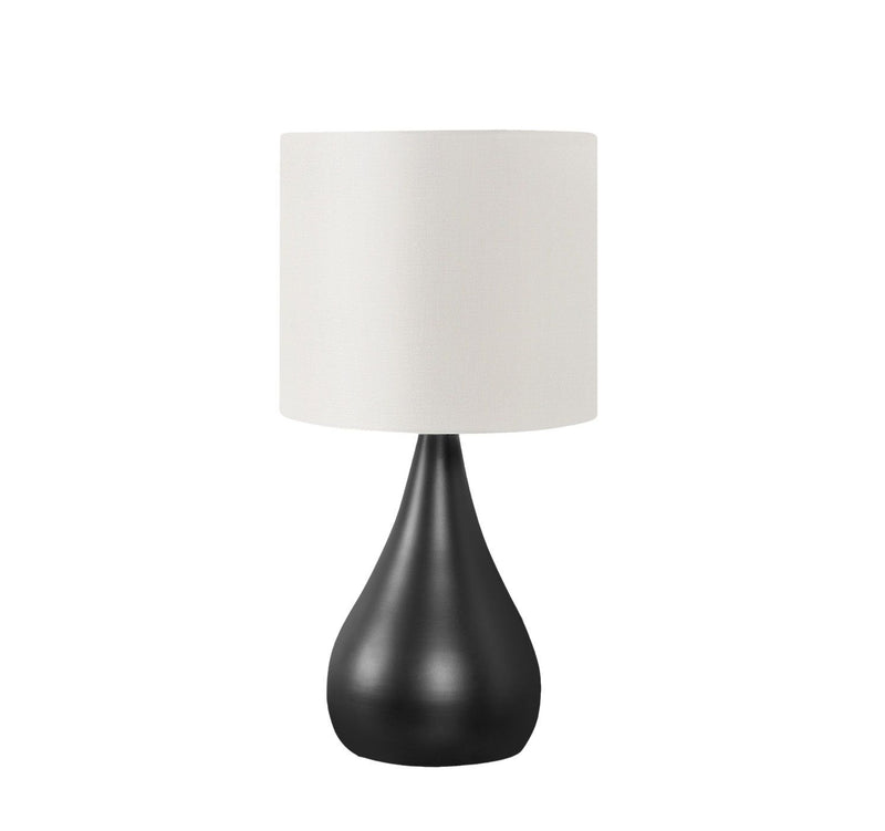 Metal Round Table Lamps With Ivory Drum Shade (Set of 2) - Black