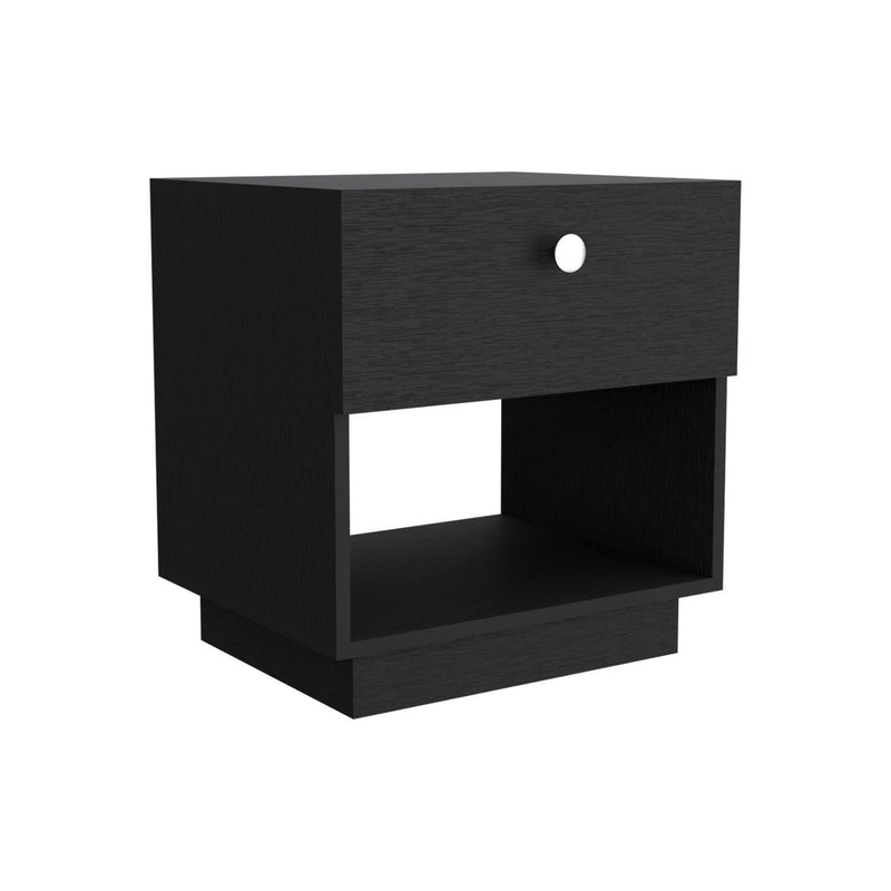 Wood One Drawer Nightstand (518164) - Black