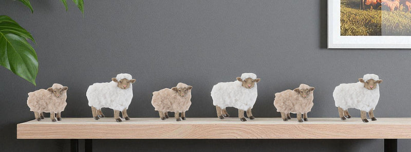 Poly Figurine (Set of 6) - White / Beige