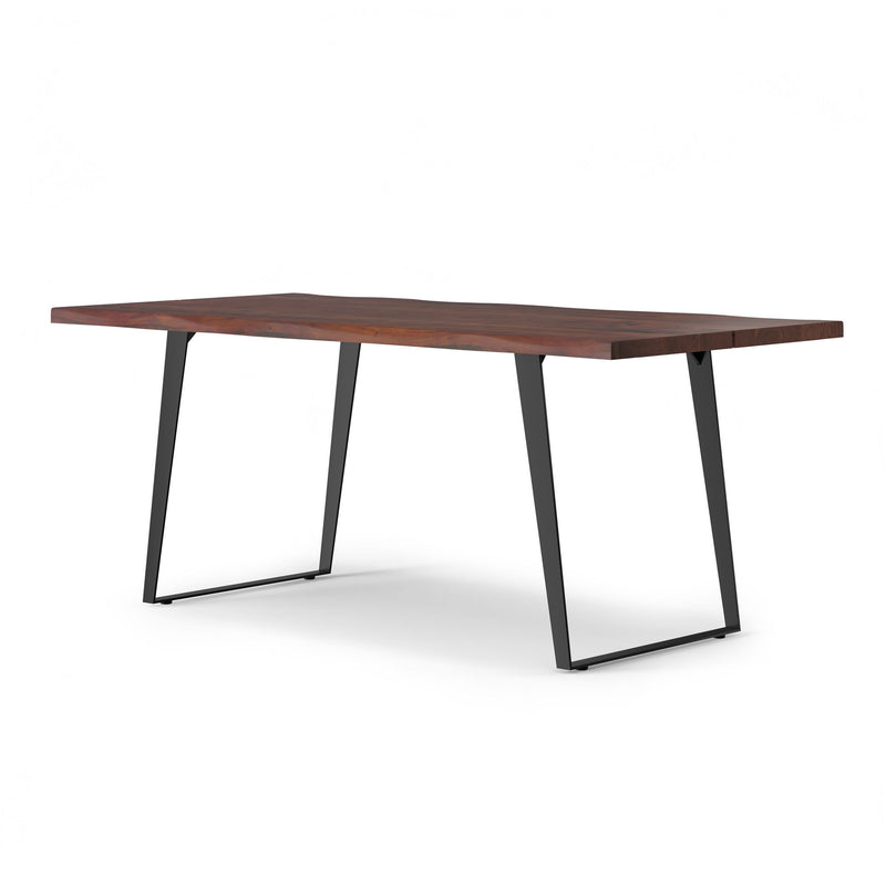 Wood Iron Frame Base Dining Table - Walnut / Black