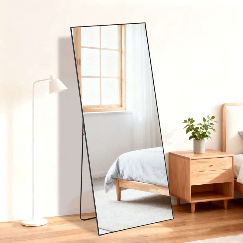 64" Aluminum Framed Mirror - Black