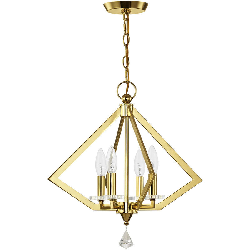 19'' Four Light Dimmable Chandelier With Shades - Brass