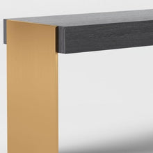 Load image into Gallery viewer, 63" Gray and Gold Writing Desk With Four Drawers
