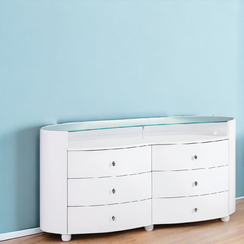 Sophisticated High Gloss Dresser - White