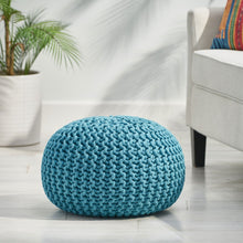 Load image into Gallery viewer, Moro - Knitted Cotton Round Pouf With Pumpkin Shape
