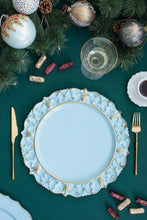 Load image into Gallery viewer, Plastic Charger Plate (Set of 6) - Blue / Gold
