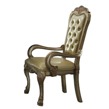 Load image into Gallery viewer, Tufted Faux Leather And Wood Dining Arm Chairs (Set of 2) - Bone
